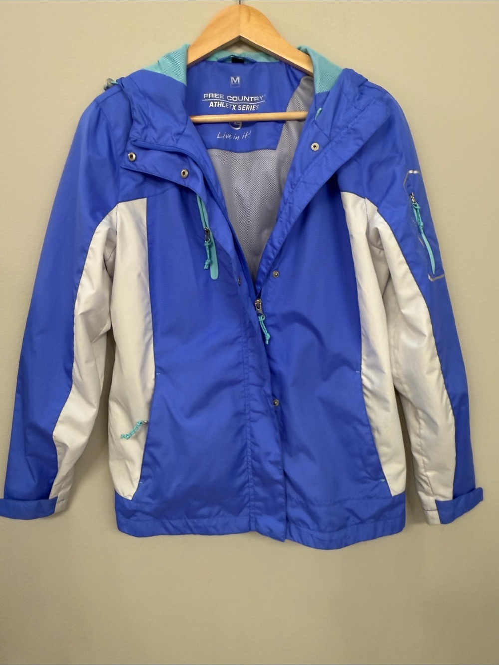 Free Country Blue and White Hooded Jacket - Athletic Series